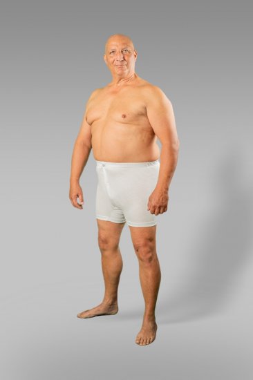 20 Nodi Combed Cotton Jersey Boxer with Front Button Fly White - Undertøj og badetøj - Badetøj og Undertøj i store størrelser 