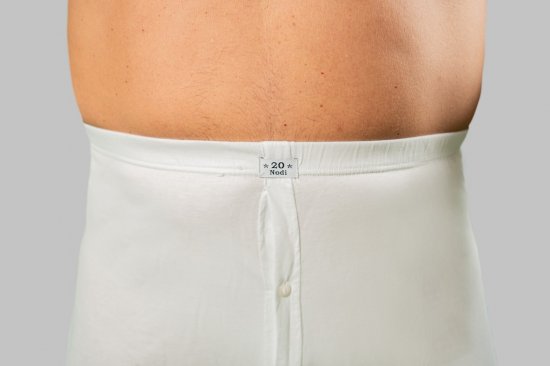 20 Nodi Combed Cotton Jersey Boxer with Front Button Fly White - Undertøj og badetøj - Badetøj og Undertøj i store størrelser 