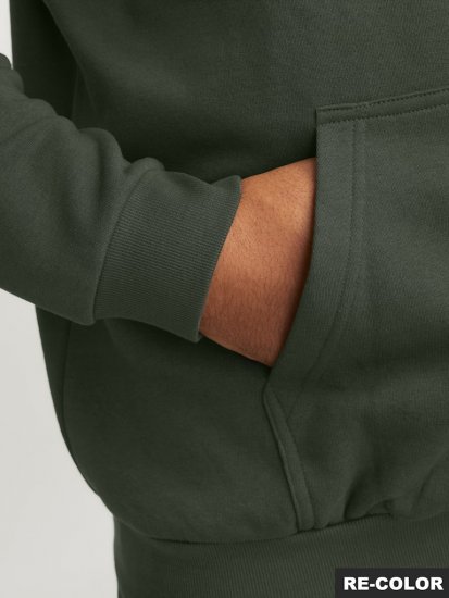 Jack & Jones Bradley Hoodie Dark Green - Trøjer og hættetrøjer - Trøjer og Hættetrøjer i store størrelser - 2XL-14XL
