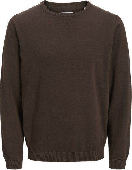 Jack & Jones BASIC Knitted Sweater Brown - Trøjer og hættetrøjer - Trøjer og Hættetrøjer i store størrelser - 2XL-14XL