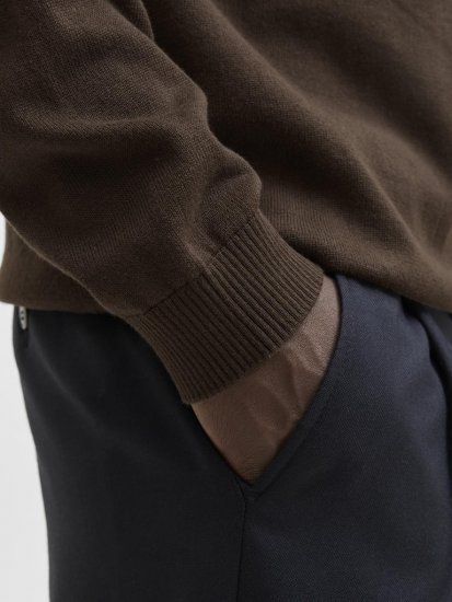 Jack & Jones BASIC Knitted Sweater Brown - Trøjer og hættetrøjer - Trøjer og Hættetrøjer i store størrelser - 2XL-14XL