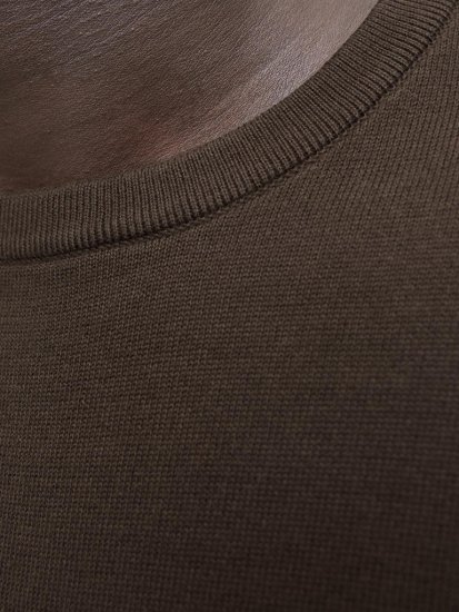 Jack & Jones BASIC Knitted Sweater Brown - Trøjer og hættetrøjer - Trøjer og Hættetrøjer i store størrelser - 2XL-14XL