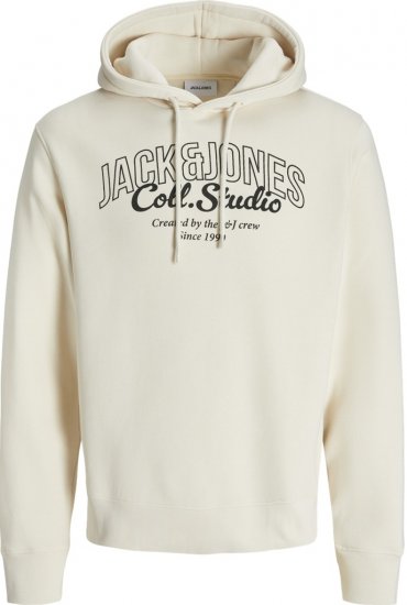 Jack & Jones Makoto Hoodie White - Trøjer og hættetrøjer - Trøjer og Hættetrøjer i store størrelser - 2XL-14XL