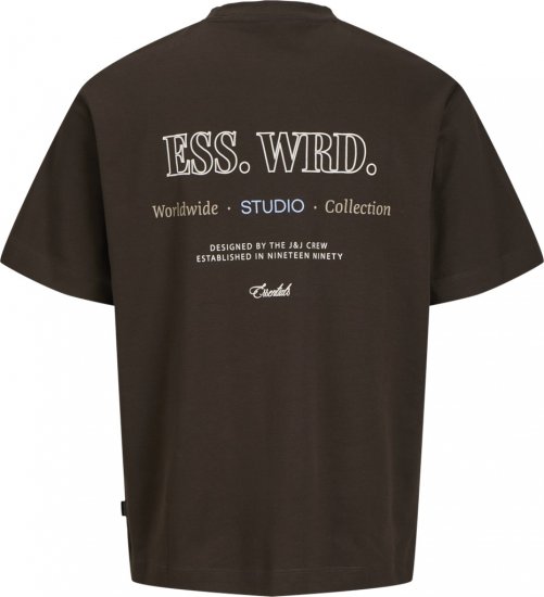 Jack & Jones Urban Edge Studio T-shirt Brown - T-shirts - T-shirts i store størrelser - 2XL-14XL