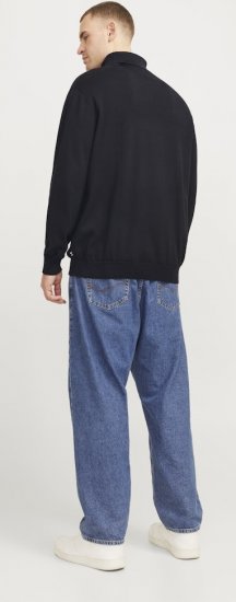 Jack & Jones Basic Knitted Sweater with Rolled Neck Black - Trøjer og hættetrøjer - Trøjer og Hættetrøjer i store størrelser - 2XL-14XL