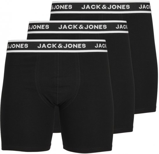 Jack & Jones Solid Boxer 3-Pack Black - Boxershorts - Boxershorts til Store Mænd
