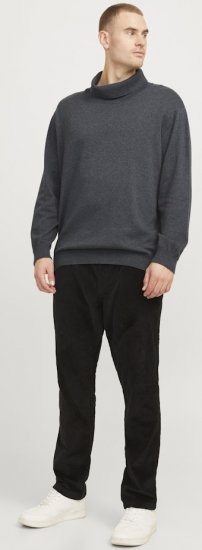 Motley Denim Big Sizes for Men Jack & Jones Knitted Sweater Dark Grey