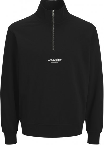 Jack & Jones Soho Sweatshirt with Zipper Black - Trøjer og hættetrøjer - Trøjer og Hættetrøjer i store størrelser - 2XL-14XL