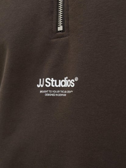 Jack & Jones Soho Sweatshirt with Zipper Brown - Trøjer og hættetrøjer - Trøjer og Hættetrøjer i store størrelser - 2XL-14XL