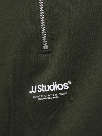 Jack & Jones Soho Sweatshirt with Zipper Green - Trøjer og hættetrøjer - Trøjer og Hættetrøjer i store størrelser - 2XL-14XL