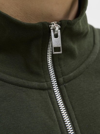 Jack & Jones Soho Sweatshirt with Zipper Green - Trøjer og hættetrøjer - Trøjer og Hættetrøjer i store størrelser - 2XL-14XL
