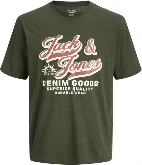 Jack & Jones Logo 2COL T-Shirt Green - T-shirts - T-shirts i store størrelser - 2XL-14XL