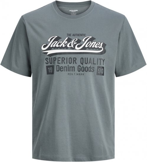 Jack & Jones Logo 2COL T-shirt Grey - T-shirts - T-shirts i store størrelser - 2XL-14XL