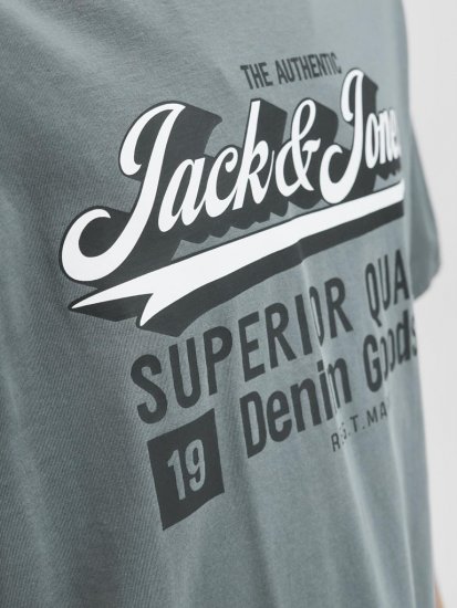 Jack & Jones Logo 2COL T-shirt Grey - T-shirts - T-shirts i store størrelser - 2XL-14XL