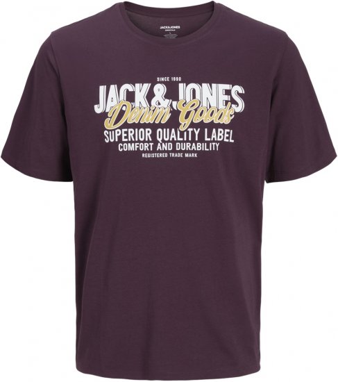 Jack & Jones Logo 2COL T-shirt Purple - T-shirts - T-shirts i store størrelser - 2XL-14XL