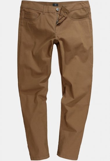 JP1880 Twill Trousers Belly Fit 5-Pocket Brown - Jeans og Bukser - Herrejeans og bukser i store størrelser W40-W70