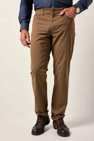 JP1880 Twill Trousers Belly Fit 5-Pocket Brown - Jeans og bukser - Herrejeans og bukser i store størrelser W40-W70