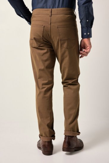 JP1880 Twill Trousers Belly Fit 5-Pocket Brown - Jeans og bukser - Herrejeans og bukser i store størrelser W40-W70