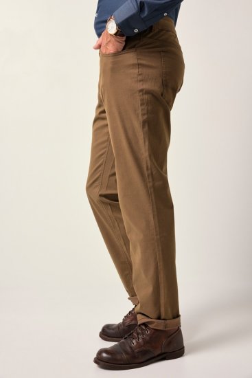JP1880 Twill Trousers Belly Fit 5-Pocket Brown - Jeans og bukser - Herrejeans og bukser i store størrelser W40-W70
