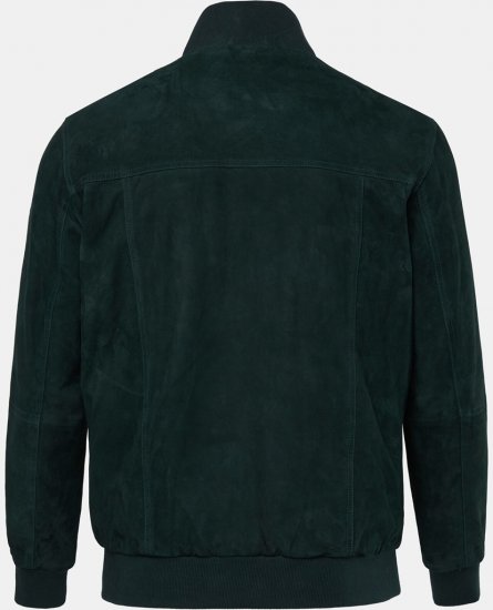 JP1880 Leather Jacket Suede with Stand-up Collar Dark Green - Jakker - Jakker i store størrelser, 2XL- 12XL