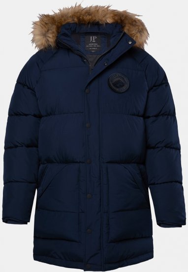 JP1880 Quilted Parka Lightweight and Warm with Faux Fur Hood Navy - Jakker - Jakker i store størrelser, 2XL- 12XL