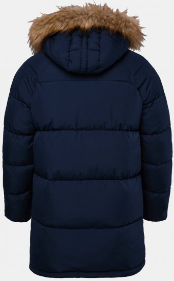 JP1880 Quilted Parka Lightweight and Warm with Faux Fur Hood Navy - Jakker - Jakker i store størrelser, 2XL- 12XL