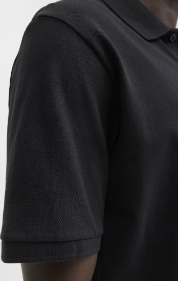 Jack & Jones Makoto Polo Short Sleeve Black - Polotrøjer - Polotrøjer 2XL-8XL