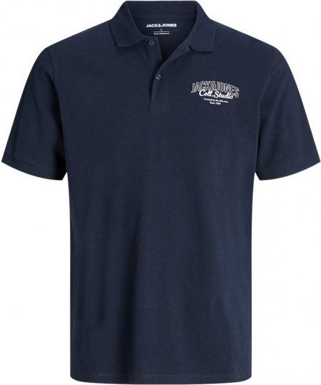 Jack & Jones Makoto Polo Short Sleeve Navy - Polotrøjer - Polotrøjer 2XL-8XL