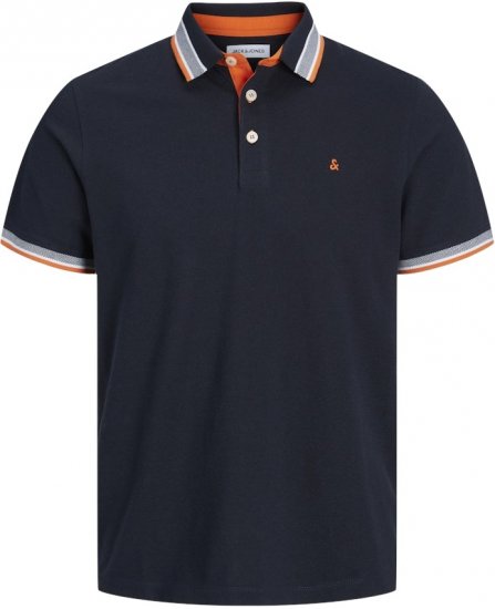 Jack & Jones Paulos Short Sleeve Polo Black Navy - Polotrøjer - Polotrøjer 2XL-8XL