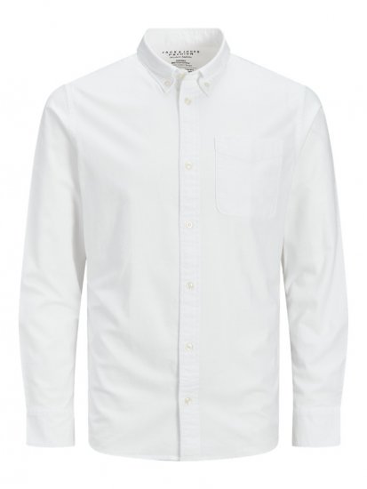 Jack & Jones Brook Oxford Shirt Long Sleeve White - Skjorter - Skjorter til store mænd 2XL- 8XL
