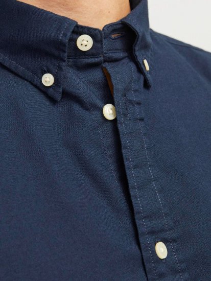 Jack & Jones Brook Oxford Shirt Long Sleeve Navy - Skjorter - Skjorter til store mænd 2XL- 8XL