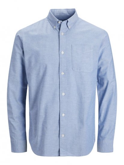 Jack & Jones Brook Oxford Shirt Long Sleeve Blue - Skjorter - Skjorter til store mænd 2XL- 8XL