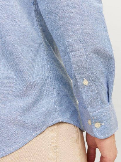 Jack & Jones Brook Oxford Shirt Long Sleeve Blue - Skjorter - Skjorter til store mænd 2XL- 8XL