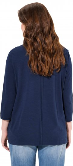 Ulla Popken Queens 3/4 Sleeve Graphic Tee Ink Blue - Trykte T-shirts til kvinder - Printede T-shirts til Damer