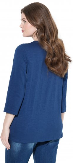 Ulla Popken Fashion Graphic T-Shirt Dark Blue - Trykte T-shirts til kvinder - 