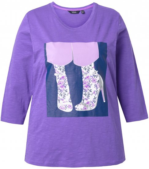 Ulla Popken Fashion Graphic T-Shirt Purple - Trykte T-shirts til kvinder - 