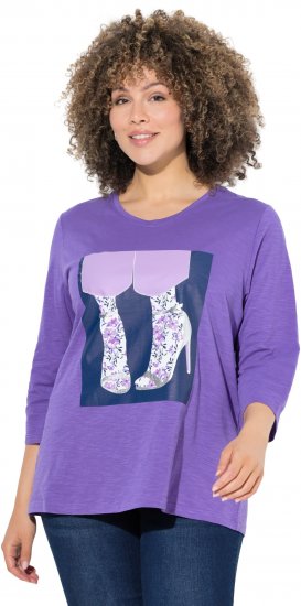 Ulla Popken Fashion Graphic T-Shirt Purple - Trykte T-shirts til kvinder - 