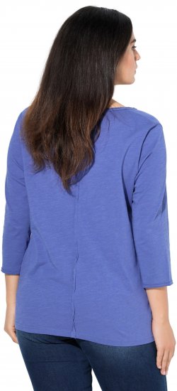 Ulla Popken Meet Me In The Moonlight 3/4 Sleeve Graphic Tee Atlantic Blue - Trykte T-shirts til kvinder - 