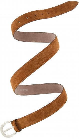 Ulla Popken Suede Thin Belt Brown - Damebælter i store størrelser - 