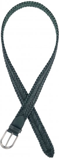 Ulla Popken Woven Leather Belt Green - Damebælter i store størrelser - 