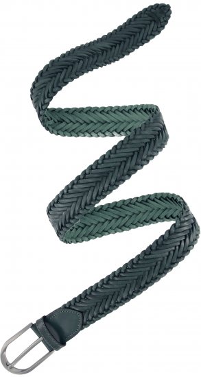 Ulla Popken Woven Leather Belt Green - Damebælter i store størrelser - 