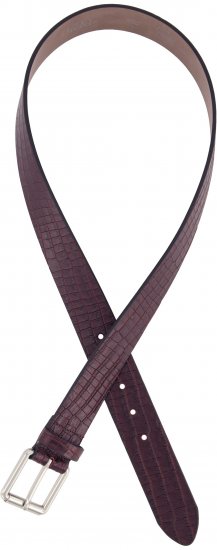 Ulla Popken Snake Embossed Belt Burgundy - Damebælter i store størrelser - Bælter i str. 95-155 cm
