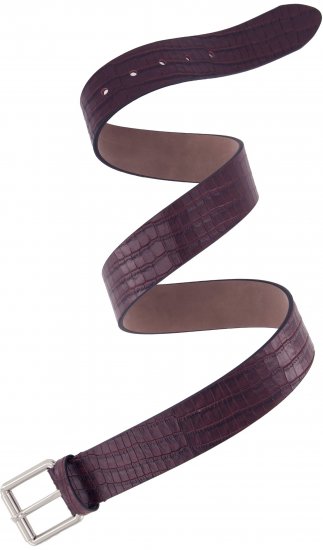 Ulla Popken Snake Embossed Belt Burgundy - Damebælter i store størrelser - Bælter i str. 95-155 cm