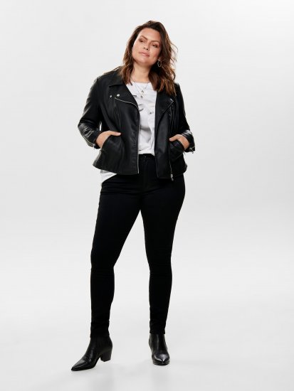 Only Carmakoma Emmy Biker Jacket Black - Skindjakker - 