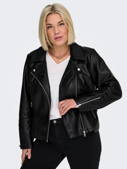 Only Carmakoma Emmy Biker Jacket Black - Skindjakker - 