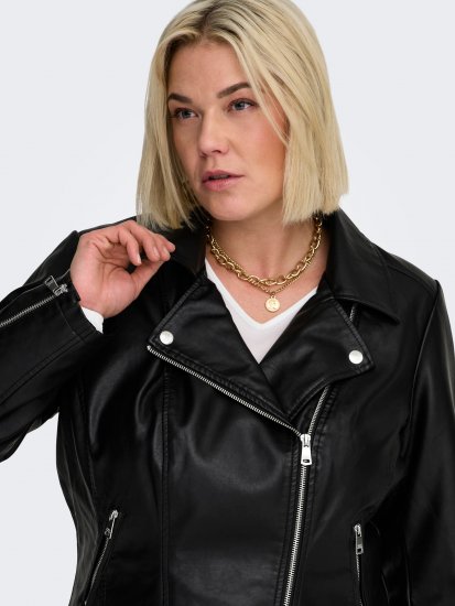 Only Carmakoma Emmy Biker Jacket Black - Skindjakker - 