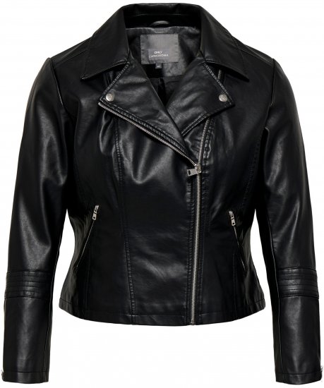 Only Carmakoma Emmy Biker Jacket Black - Skindjakker - 