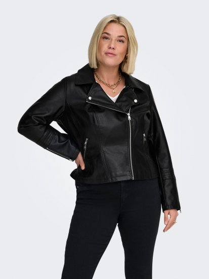Only Carmakoma Emmy Biker Jacket Black - Skindjakker - 