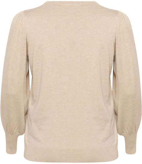 Kaffe Curve Lizzy Langærmet striktrøje Beige - Pullovere & strik - 