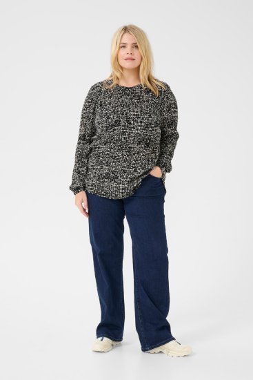 Kaffe Curve Mila Ami Bluse Sort/Turtledove - Bluser & tunikaer - 
